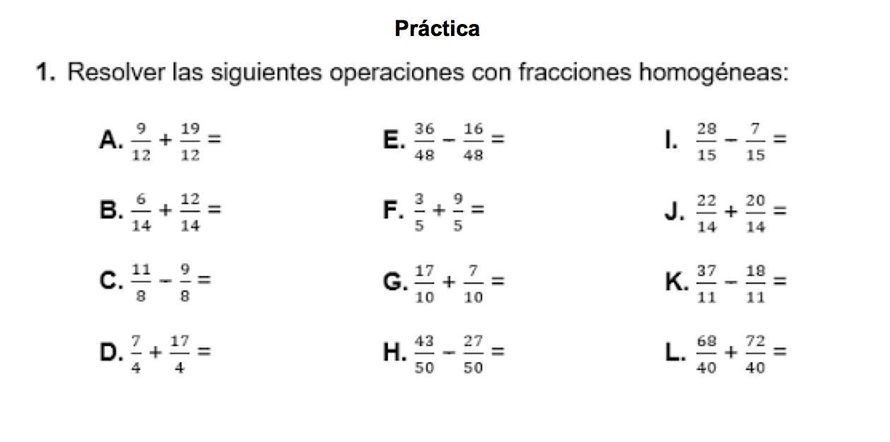 Fracciones Homogéneas – TeacherMélida18